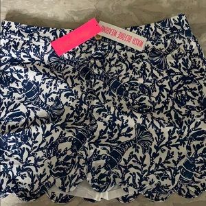 NWT Lilly Pulitzer Navy & White Skort size 10